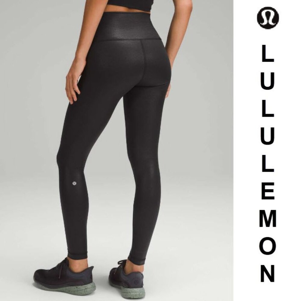 Lululemon Wunder Train Leggings Radiate Foil Black Size 2 - NEW